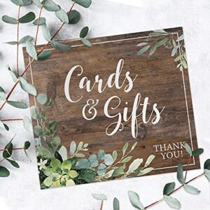 Greenery Cards And Gifts Sign / 9" x 8" Rustic Wedding Sign/Lush Greenery Table Top Sign/Made In The USA