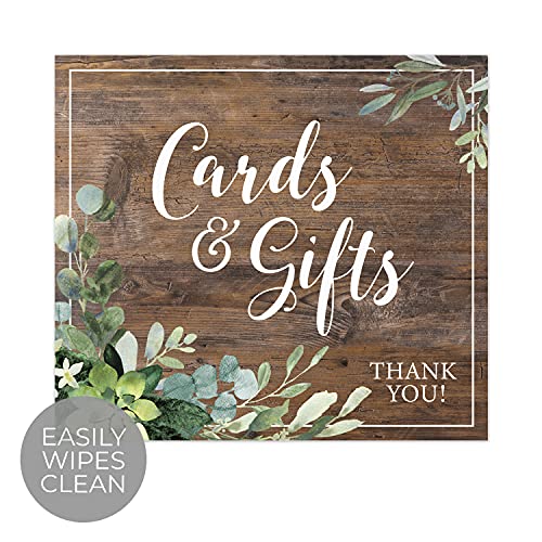 Greenery Cards And Gifts Sign / 9" x 8" Rustic Wedding Sign/Lush Greenery Table Top Sign/Made In The USA
