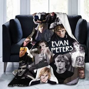 blanket evan peters soft warm fluffy lightweight blanket for throws blankets all season for bedroom living room (50″x40″)