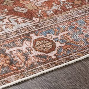 Artistic Weavers Stacia Oriental Washable Area Rug, 5 ft x 7 ft 6 in, Red/Blue