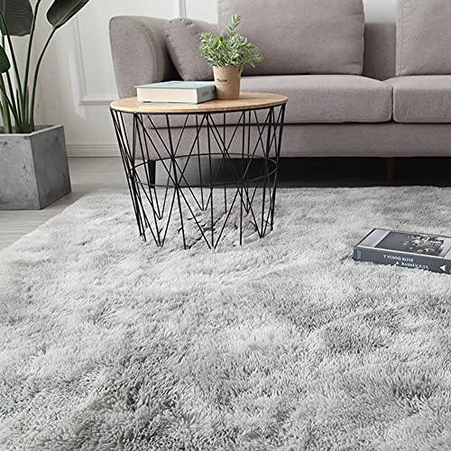 Soft Fluffy Area Rug,Super Cozy Plush Shaggy Rug for Living Room Bedroom Home Decor, Fuzzy Carpet for Kids Girls Nursery Dorm (Grey, 5.3x7.5 Feet)