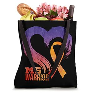 Ms Warrior Heart Multiple Sclerosis Awareness Month Tote Bag