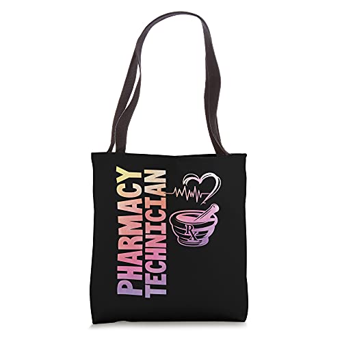 Pharmacy Technician Pharmacist Heartbeat Mortar Tote Bag