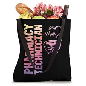 Pharmacy Technician Pharmacist Heartbeat Mortar Tote Bag