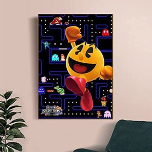 eeypy funny tin sign pac man super smash bros antique plaque rustic poster bar home wall decor 8×12 inch