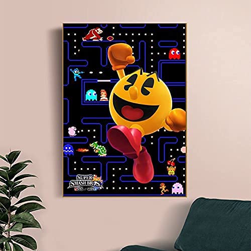 Eeypy Funny Tin Sign Pac Man Super Smash Bros Antique Plaque Rustic Poster Bar Home Wall Decor 8x12 Inch