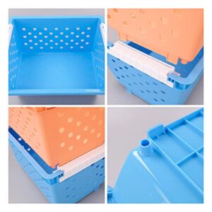 Pekky 4-Pack Large Stackable Storage Bins, Colored Plastic Stacking Basket