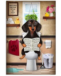 cutespree metal tin signs dachshund bath soap wash your dachshund funny bathroom quote art picture decor poster man cave decoration 12×8 inch