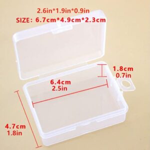 FNRQ 12 Packs Small 2.6 X 1.9 X 0.9inch Clear Plastic Storage Containers Bins with Lids Small Plastic Organizer Box for Storage of Small Items