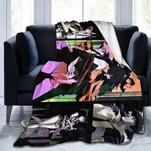 cowboy anime bebop blanket throw blankets ultra soft flannel lightweight throws for couch, bed, plush fuzzy flannel microfiber warm thermal blanket all seasons use 80″x60″
