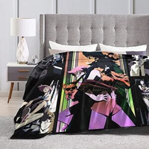 Cowboy Anime Bebop Blanket Throw Blankets Ultra Soft Flannel Lightweight Throws for Couch, Bed, Plush Fuzzy Flannel Microfiber Warm Thermal Blanket All Seasons Use 80"x60"