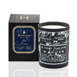 Harlem Candle Company Langston Nightclub Map of Harlem, Scented Candle, Double Wick, 12 oz Black Glass Jar, Soy Wax, Gift Box, Scents of Clove, Vanilla, Jasmine, Sandalwood and Amber