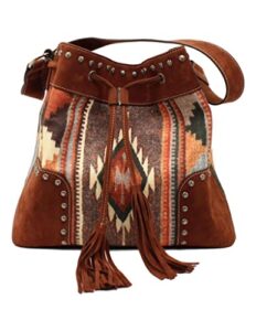 m&f western nocona aztec bucket bag brown one size