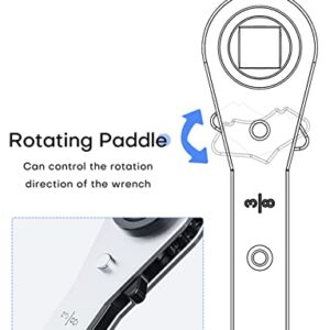 HVAC Service Wrench, Refrigeration Ratcheting Wrench 3/8” 1/4” 5/16'' 3/16'' AC Wratchet Tool with Hex Bit Adapter UIInosoo for Air Conditioning, Refrigeration Equipment, Gas Furnace