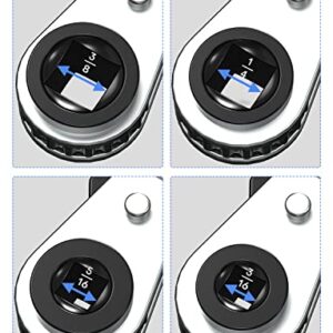 HVAC Service Wrench, Refrigeration Ratcheting Wrench 3/8” 1/4” 5/16'' 3/16'' AC Wratchet Tool with Hex Bit Adapter UIInosoo for Air Conditioning, Refrigeration Equipment, Gas Furnace