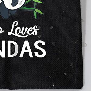 MBMSO Panda Tote Bag just a Girl Who Loves Pandas Shoulder Bag Panda Lover Gifts Panda Shopping Bag Panda Gifts for Girls Women (Just a girl who loves pandas tote bag)