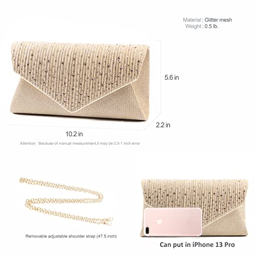 LXYGD Glitter Clutch Purses for Women Evening Bags and Cluthes Flap Envelope Handbags Formal Wedding Party Prom Purse