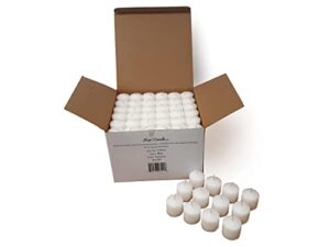 bulk pack of 144 white votive candles – box of 144 unscented candles – 10 hour burn time – bulk candles for weddings, parties, spas and decorations