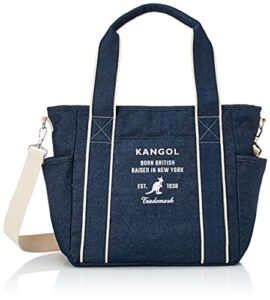 kangol(カンゴール) thick cotton canvas 2-way shoulder mother’s bag boat large, navy/denim