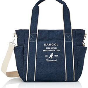 KANGOL(カンゴール) Thick Cotton Canvas 2-Way Shoulder Mother's Bag Boat Large, Navy/Denim