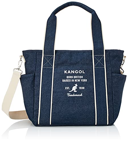 KANGOL(カンゴール) Thick Cotton Canvas 2-Way Shoulder Mother's Bag Boat Large, Navy/Denim