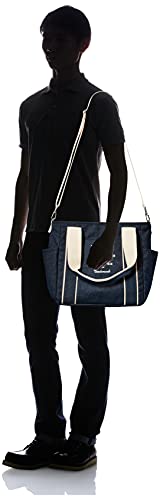 KANGOL(カンゴール) Thick Cotton Canvas 2-Way Shoulder Mother's Bag Boat Large, Navy/Denim