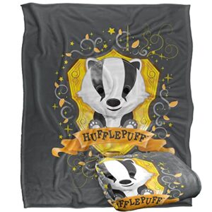 harry potter watercolor hufflepuff crest officially licensed silky touch super soft throw blanket 50″ x 60″