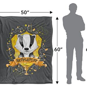 Harry Potter Watercolor Hufflepuff Crest Officially Licensed Silky Touch Super Soft Throw Blanket 50" x 60"