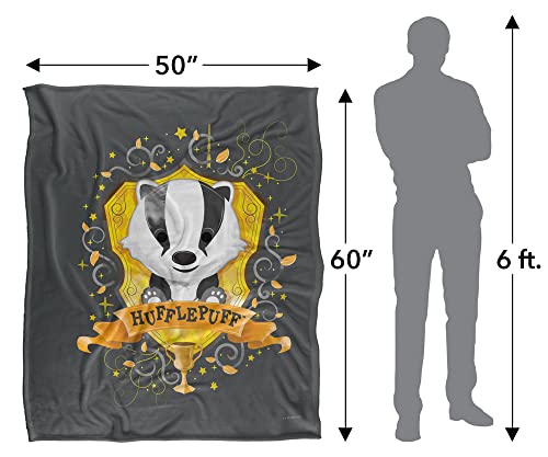 Harry Potter Watercolor Hufflepuff Crest Officially Licensed Silky Touch Super Soft Throw Blanket 50" x 60"