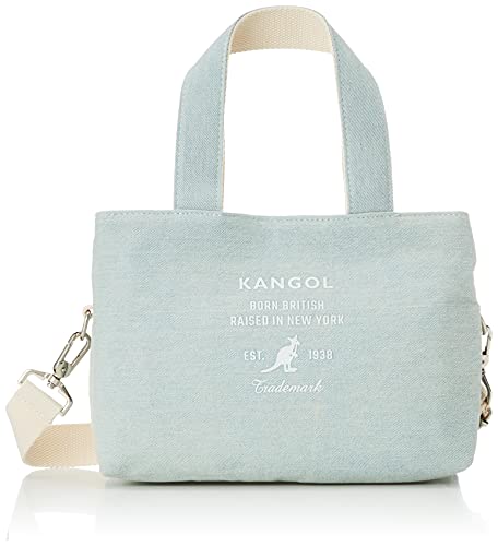 KANGOL(カンゴール) Thick Cotton Canvas 2-Way Shoulder Bag, 3 Rooms, M, Blue (Denim)