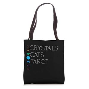 witchy bohemian boho crystals cats tarot witch tote bag