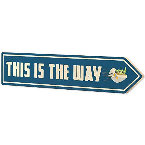 Open Road Brands Disney Star Wars: The Mandalorian Baby Yoda Arrow - This is The Way - Baby Yoda Wall Decor Featuring Grogu, The Child