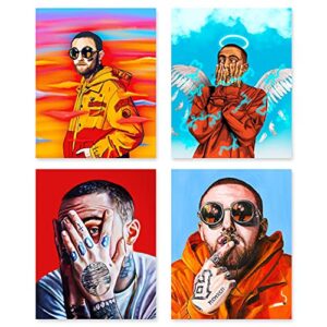 arredamenti rapper wall art – set of 4 panels unframed canvas prints cool wall art 8*10 inches music posters colorful paintings wall art rapper poster wall decorations, 8 x 10 inch