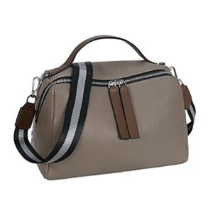 iswee fashion women tote handbag satchel shoulder bag cross body shopping bags ladies purse genuine leather (gray)…