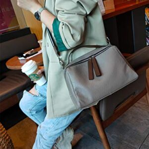 Iswee Fashion Women Tote Handbag Satchel Shoulder Bag Cross Body Shopping Bags Ladies Purse Genuine Leather (Gray)…