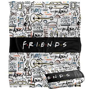 friends let’s be friends pattern officially licensed silky touch super soft throw blanket 50″ x 60″