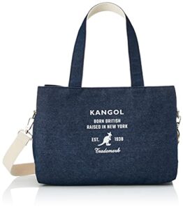 kangol(カンゴール) thick cotton canvas 2-way shoulder mother’s bag 3 room type l, navy/denim