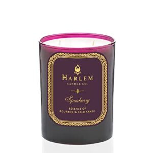 Harlem Candle Company Speakeasy Luxury Scented Candle, Double Wick, 12 oz Burgundy Glass Jar, Soy Wax, Gift Box, Palo Santo, Cardamom, Incense, Bourbon, Licorice, Tobacco and Pachouli