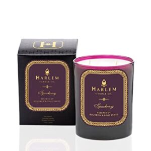 Harlem Candle Company Speakeasy Luxury Scented Candle, Double Wick, 12 oz Burgundy Glass Jar, Soy Wax, Gift Box, Palo Santo, Cardamom, Incense, Bourbon, Licorice, Tobacco and Pachouli