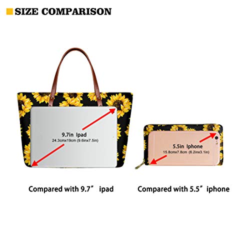 Biyejit Sugar Skull Handbags and Wallet Set for Girls Women Top-Handle Bag Big Crossbody Handbag Satchel Shoulder Tote Bags Purse