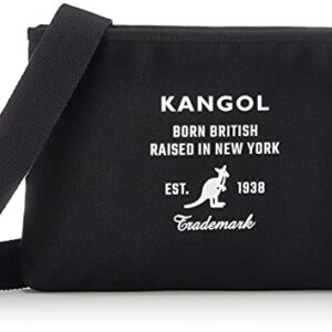 KANGOL(カンゴール) Thick Cotton Canvas 2-Way Clutch Bag, Black (Black 19-3911tcx)