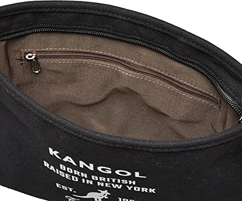 KANGOL(カンゴール) Thick Cotton Canvas 2-Way Clutch Bag, Black (Black 19-3911tcx)