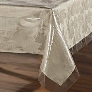 sancua clear plastic 100% waterproof tablecloth – 60 x 84 inch – vinyl pvc rectangle table cloth protector oil spill proof wipe clean table cover for dining table, parties & camping, crystal clear