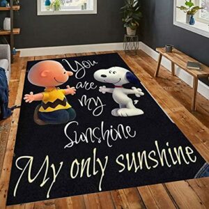 generic s-noo-py rug, you are my sunshine, the peanuts movie area rug floor carpet living room home decorative special design washable anti-skid base indoor soft carpet, size 3