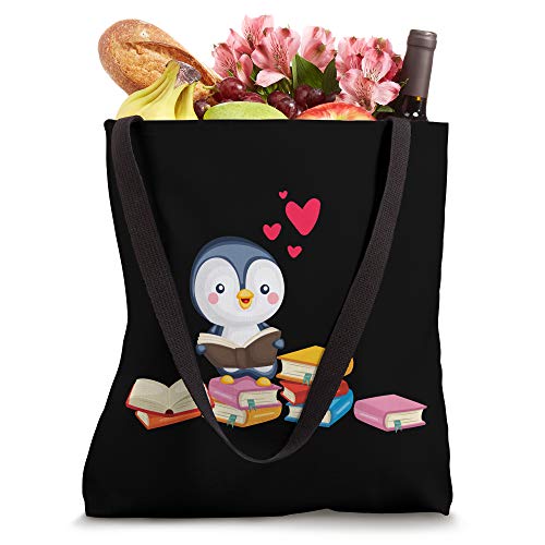 Book Reader Reading Books Library Penguins Flippers Penguin Tote Bag