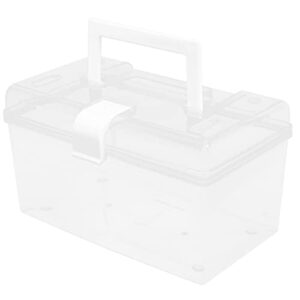 balacoo plastic storage bins with lids: clear latching box, plastic storage bin with handle, storage bin tote organizing container