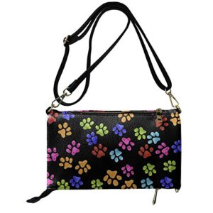 doginthehole paw print shoulder bags for women trendy handbag colorful crossbody bag leather purse tote wallet for casual travel outdoor