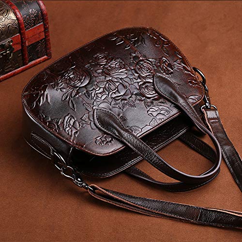 Crossbody Bag for Women Genuine Leather Top Handle Tote Purses Vintage Satchels Handbag (8899)