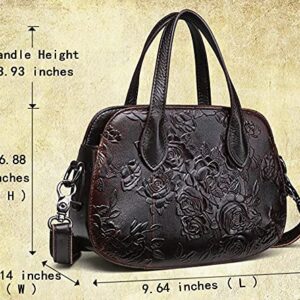 Crossbody Bag for Women Genuine Leather Top Handle Tote Purses Vintage Satchels Handbag (8899)