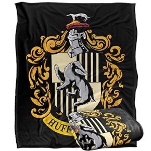 harry potter hufflepuff crest officially licensed silky touch super soft throw blanket 50″ x 60″